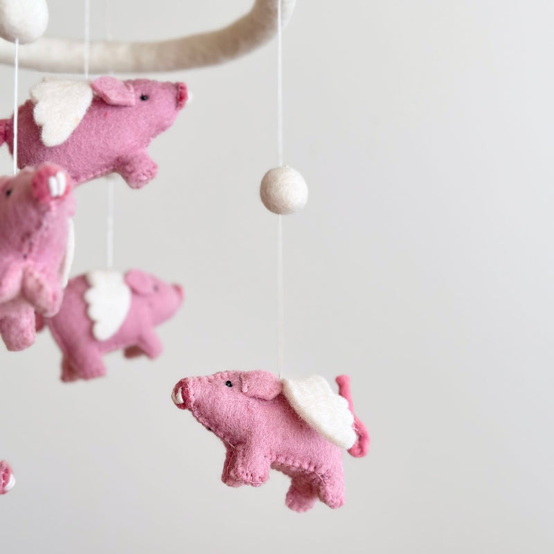 Felt Baby Mobile - Flying Pig