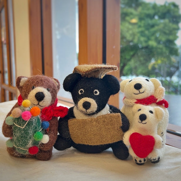 Felt Stuffed Animals Set of 3 - Bears