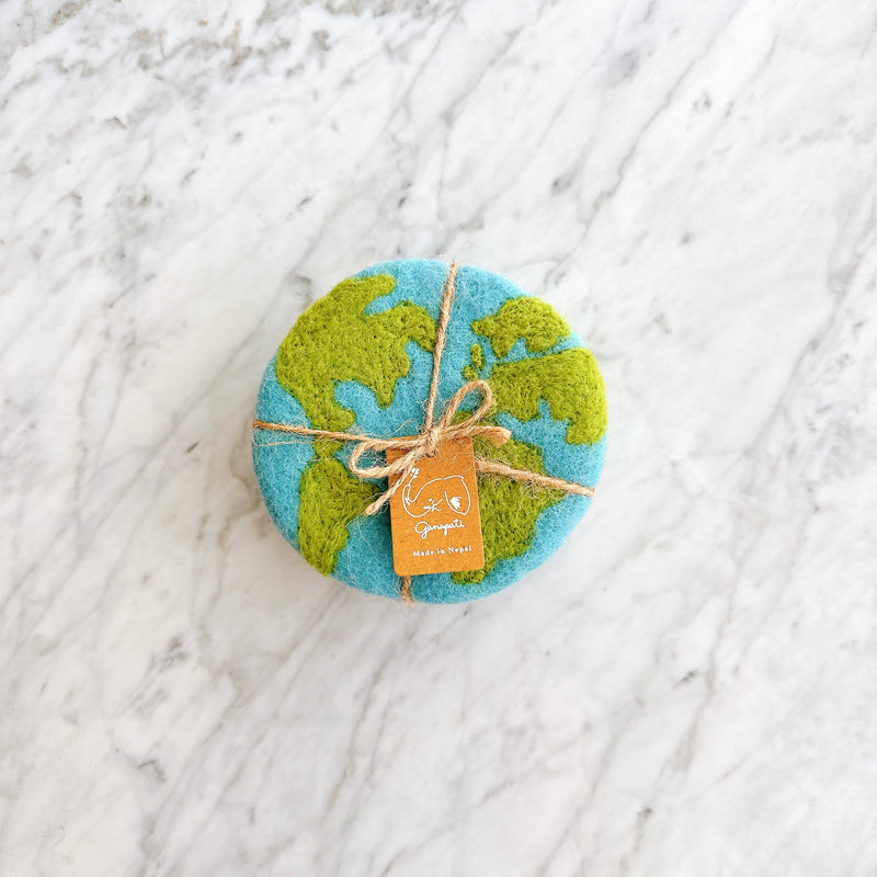 Felt Planet Earth Coasters - Set of 4