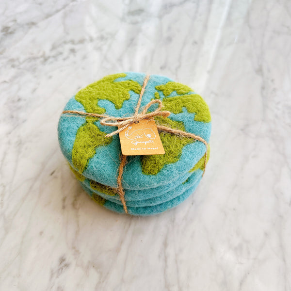 Felt Planet Earth Coasters - Set of 4