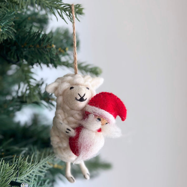 Santa's Little Helper Sheep Ornament