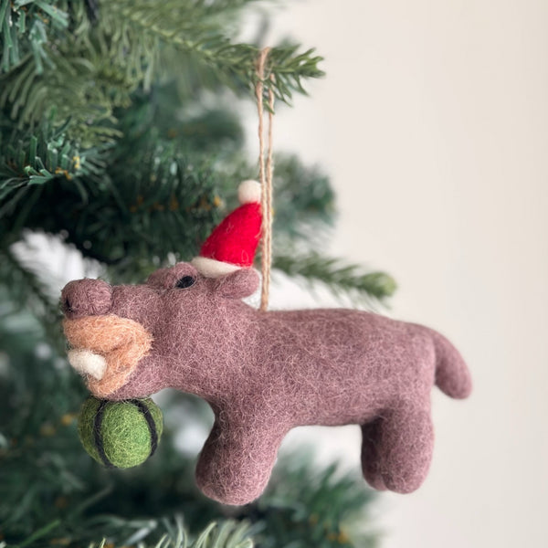 Felt Ornament - Hippo with Watermelon