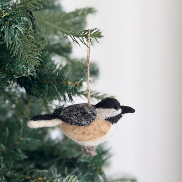 Felt Ornament - Needle Felted Chickadee