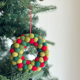 Felt Ornament - Mini Pompom Pompom Wreath