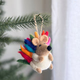 Rainbow Hedgehog Ornament