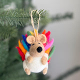 Rainbow Hedgehog Ornament