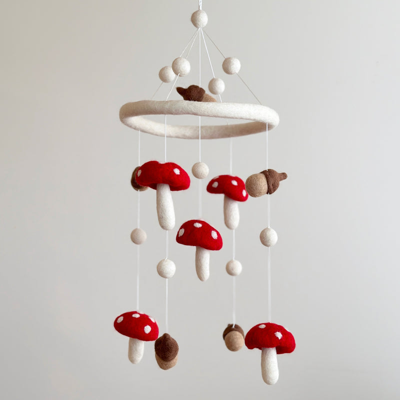 Felt Baby Mobile - Mushroom and Acorn