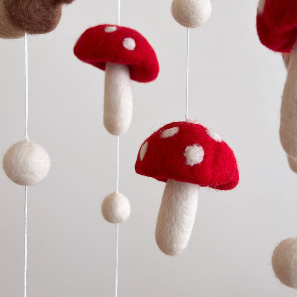 Felt Baby Mobile - Mushroom and Acorn