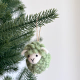 Felt Fluffy Sheep Ornament Set of 6 - Pastel Tone