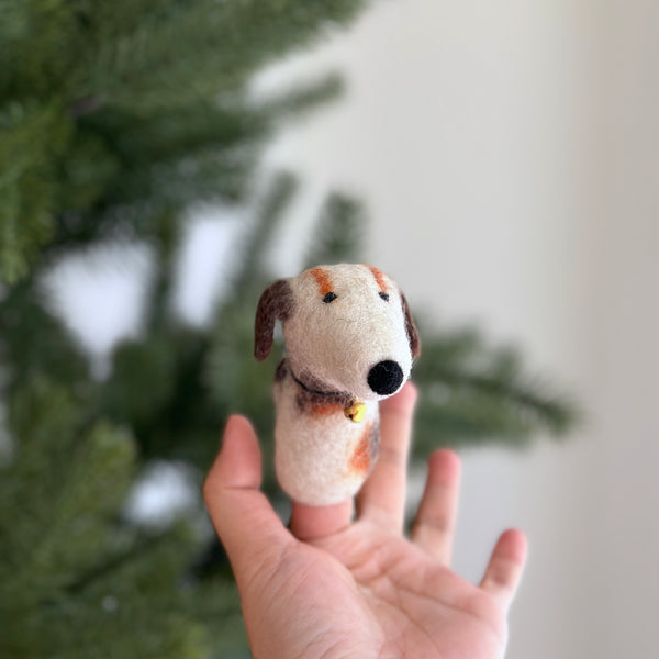 Calico Dog Finger Puppet