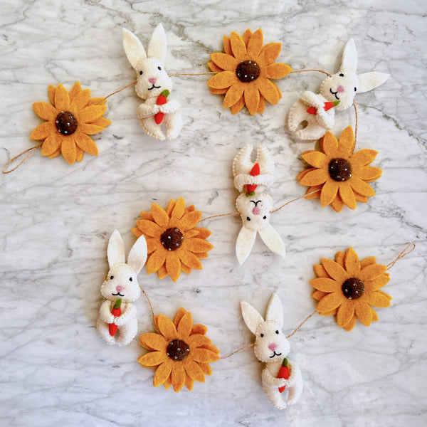 Felt Garland - Bunny and Sunflower