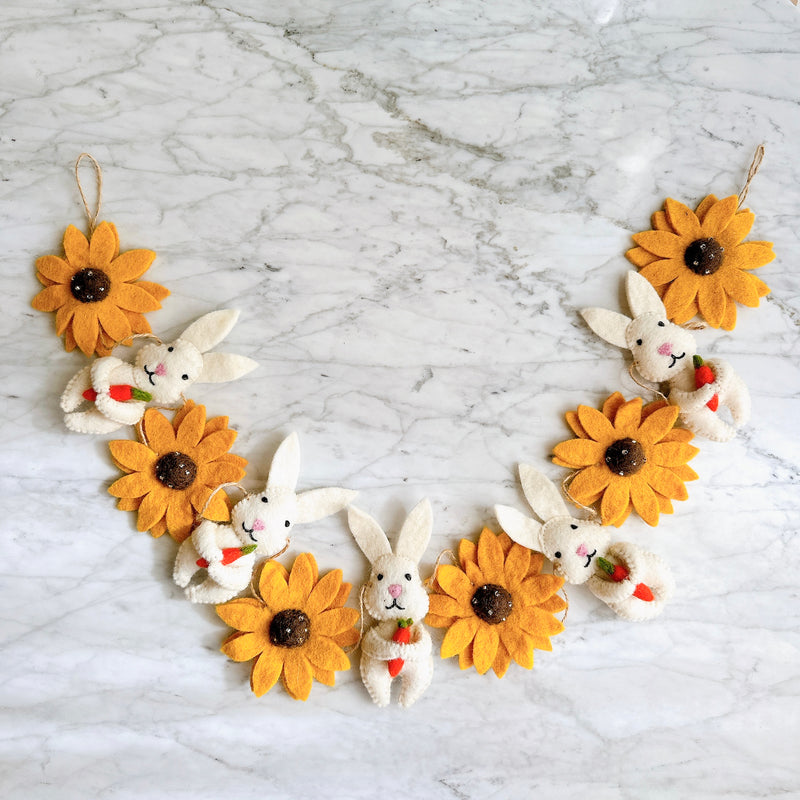 Felt Garland - Bunny & Sunflower