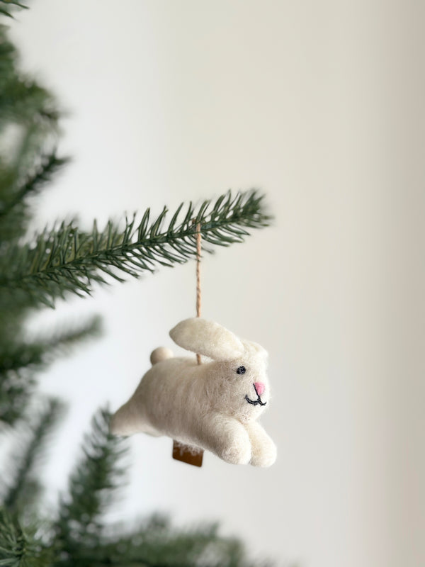 White Bunny Ornament