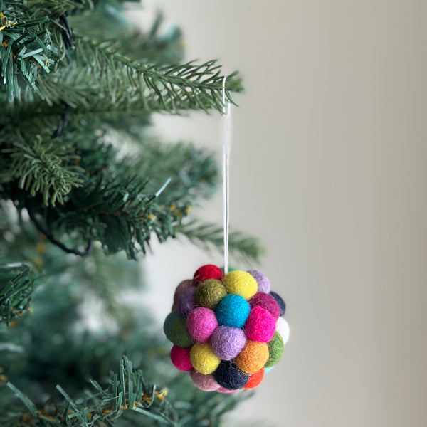 Felt Ornament - Mini Pompom Ornament