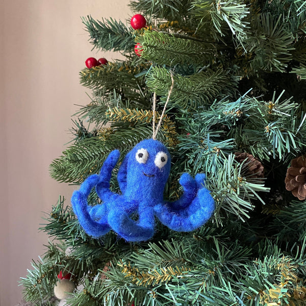 Felt Ornament - Octopus / Purple / Blue