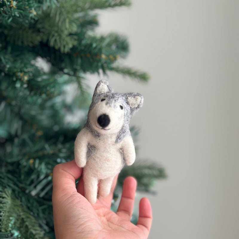 Felt Finger Puppet: Alaskan Husky Dog