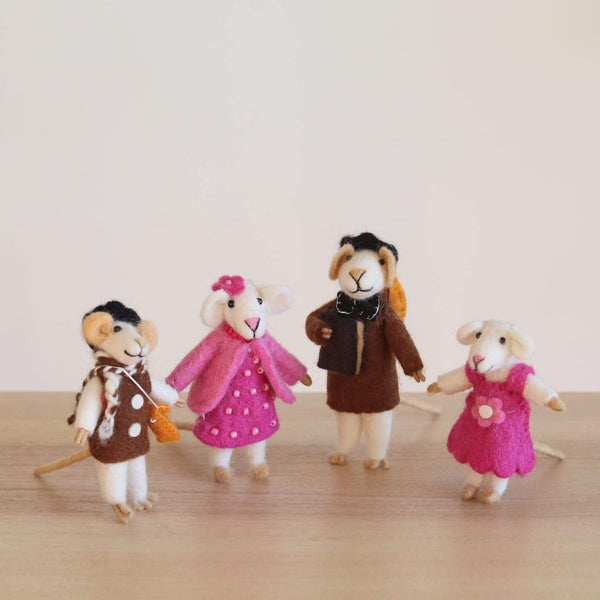 Felt Toys Set of 4 - Mice Family