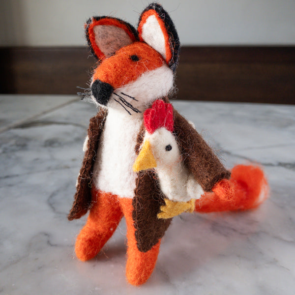 Felt Toy - Fox Holding Chicken