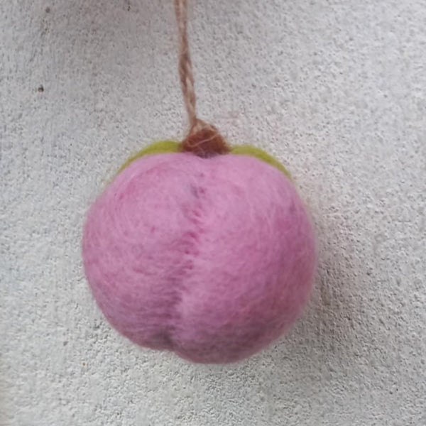 Felt  Peach Ornament