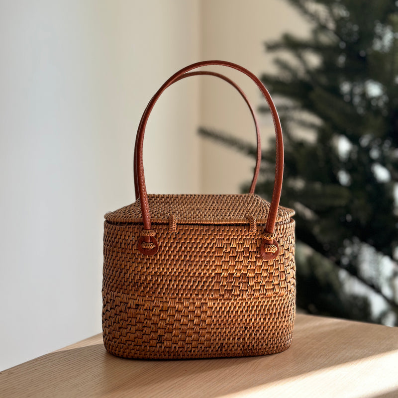 Elevate Your Look with the Bali Hailey Rattan Handbag|Ganapati