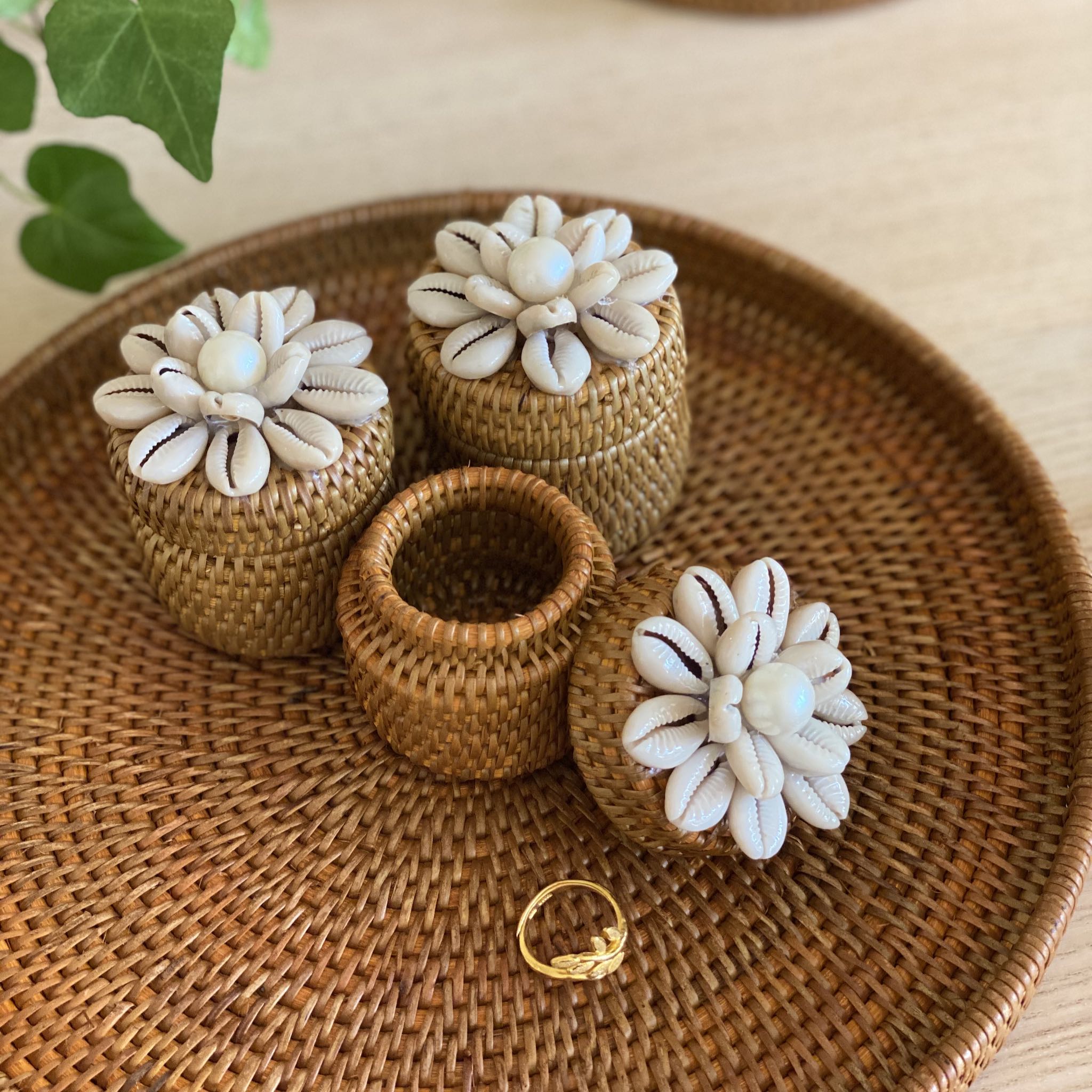 Bali Nesting Round Rattan Tray - Set of 3 by Ganapati Crafts Co.