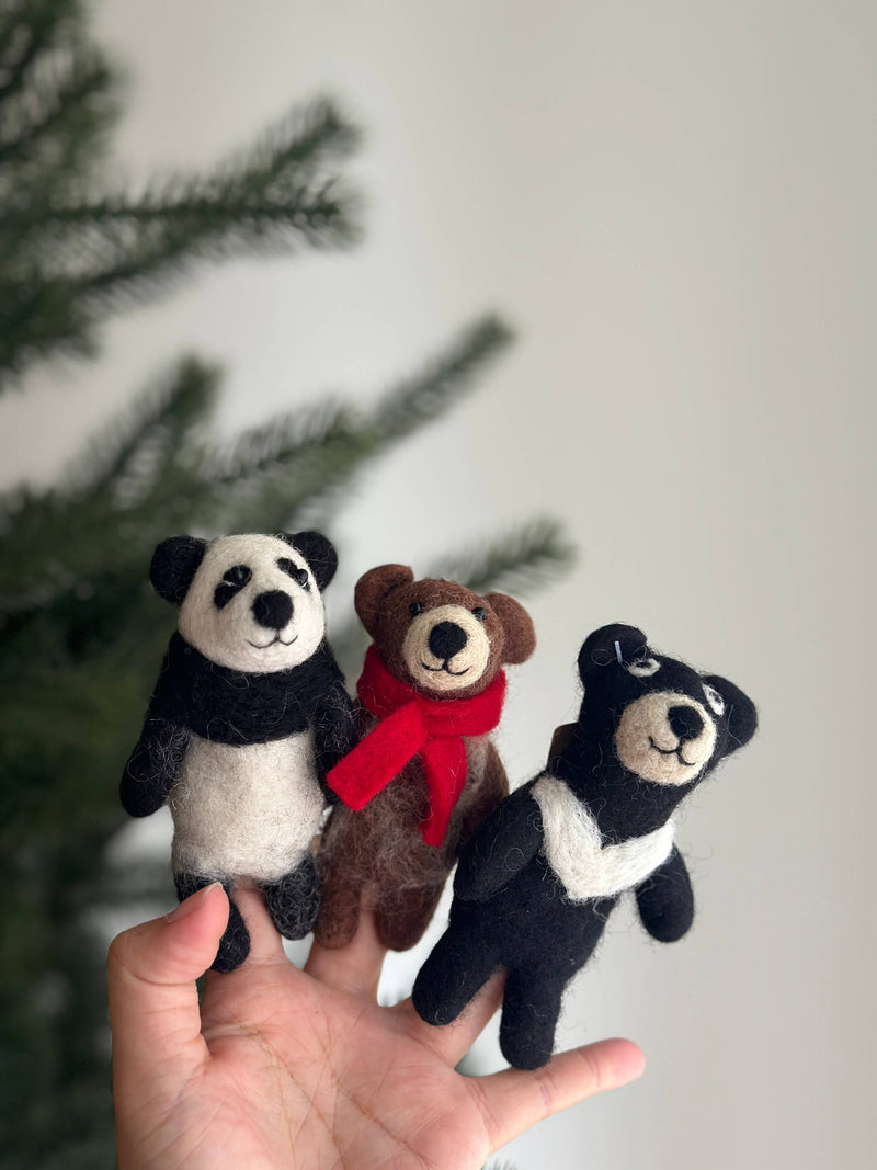 Felt Finger Puppet: Black Bear