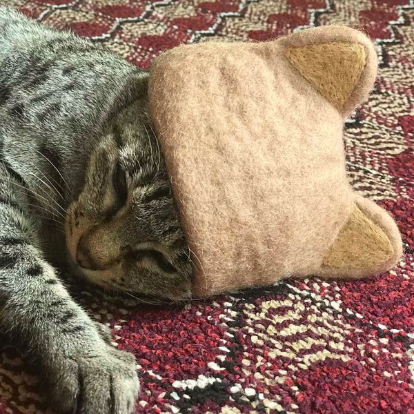 Felt Kitty Hat For Cats - Brown