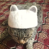 Felt Kitty Hat For Cats - White