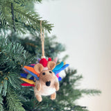 Felt Ornament - Hedgehog with Christmas Hat
