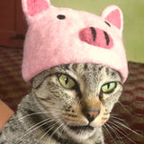 Felt Piggy Hat For Cats