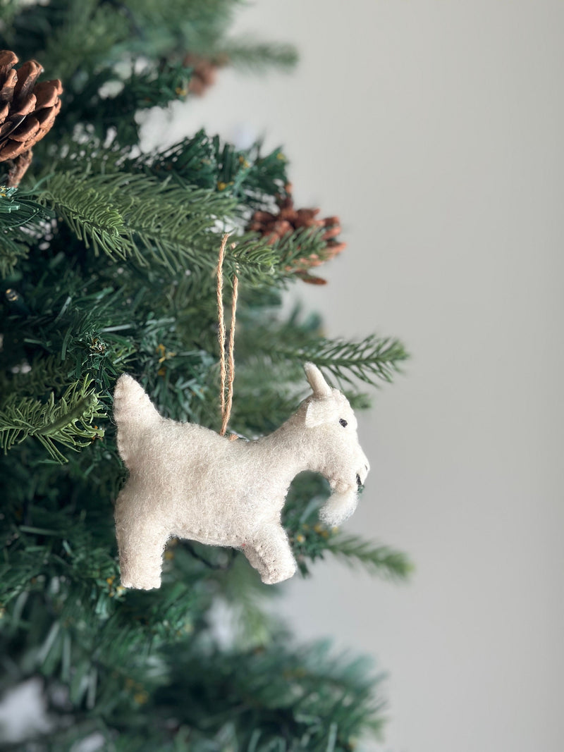 Felt Goat Ornament with Hemp string attached, Felt Christmas Ornament, Biodegradable, Farm animal ornament