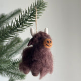 Needle Felted Highland Cow Ornament - Fair Trade Ornament