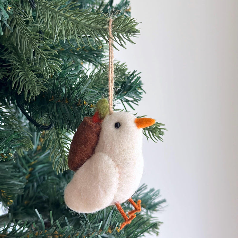 Felt Dove Carrying Carrot Christmas Ornament