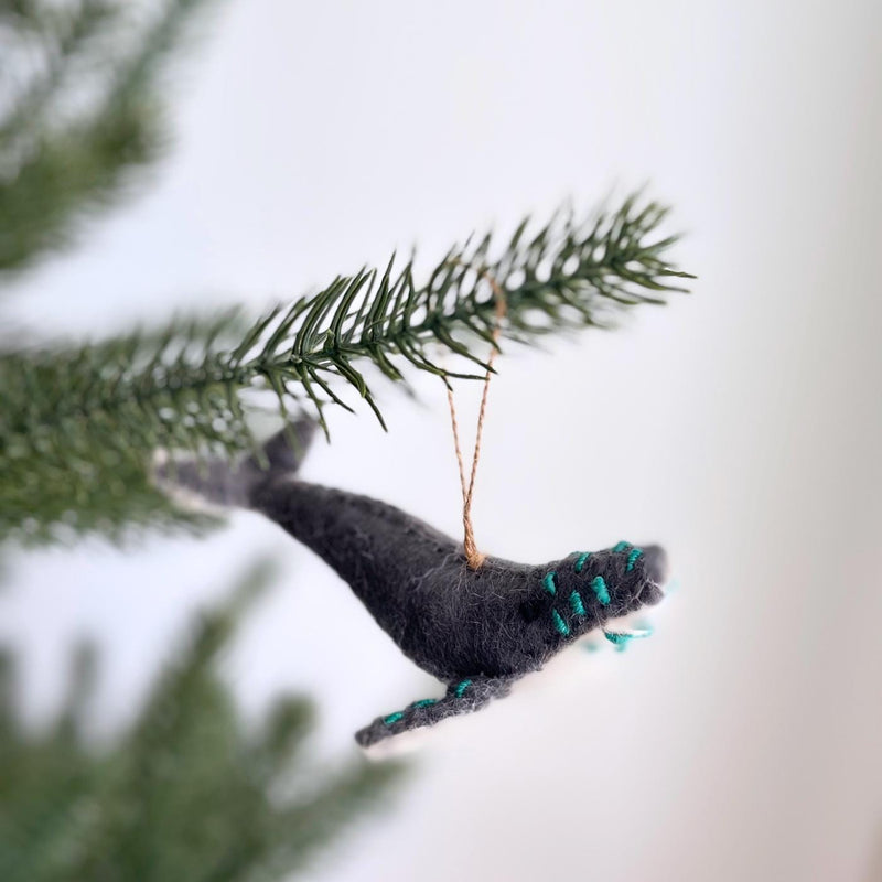 Felt Sea Animal Ornament, Narhwal, Whale, Felt Sea Creature Ornament, Unicorn of the Sea *SALE*