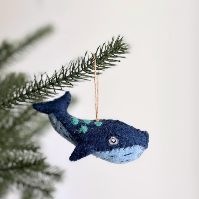 Felt Sea Animal Ornament, Narhwal, Whale, Felt Sea Creature Ornament, Unicorn of the Sea *SALE*