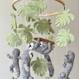 Sloth Baby Mobile, Wooden Frame Crib Mobile, Baby Room Decor, Baby Shower's Gift, Unique Nursery Gift