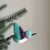 Felt Hummingbird Christmas Ornament, Gifts for Bird Lovers, Fair Trade Ornament, Biodegradable Ornament