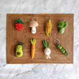 Felt Mushroom Keychain – Cute Handmade Wool Bag Charm, Eco-Friendly Zipper Pull Gift