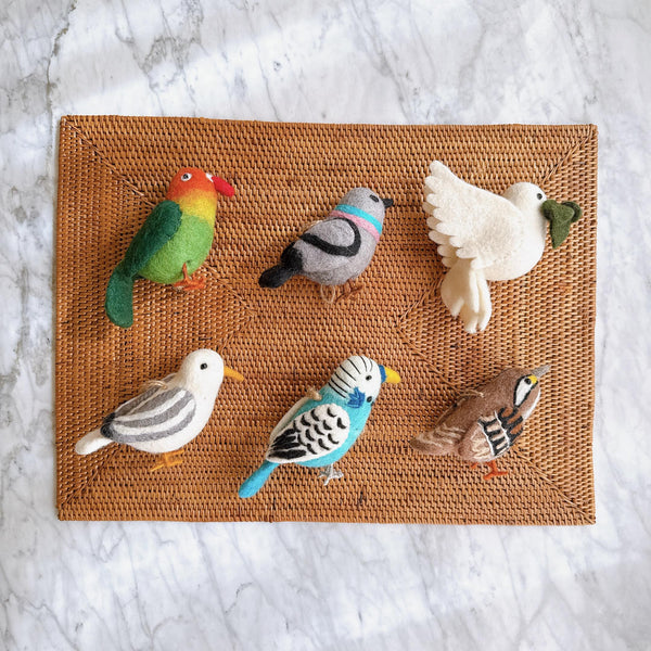 Pigeon Felt Ornament – Handmade Wool Felt Bird Christmas Tree Decoration, City Pigeon Ornament, Bird Lover Gift