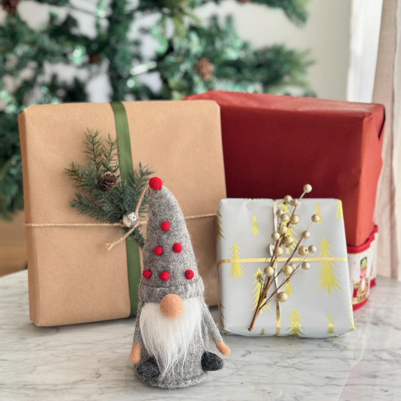 Felt Ball Christmas Tree Table Display - Felt Ball Christmas Tree Displays - Handcrafted In Nepal - Organic Lamb Wool Decor