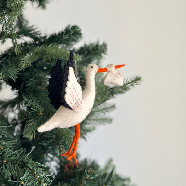 Felt Ornament - Stork