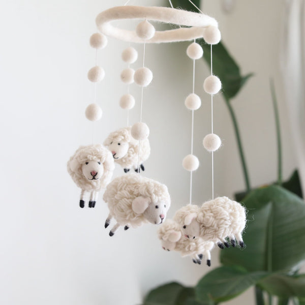 Felt Counting Sheep Baby Mobile