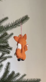 Fox holding baby Ornament