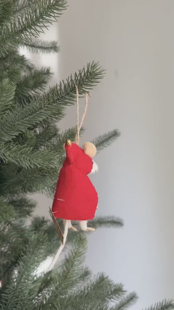 Little Red Mouse-ette Felt Ornament Ornament