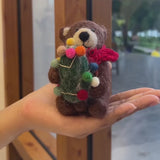 Felt Stuffed Animal - Christmas Brown Bear