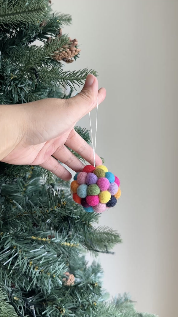 Felt Ornament - Mini Pompom Ornament