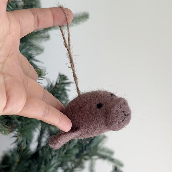 Felt Ornament - Manatee