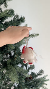 Felt White Elephant Christmas Ornament - Ganapati Crafts Co.