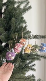 Felt Mini Fluffy Sheep Ornament - Pastel Tone