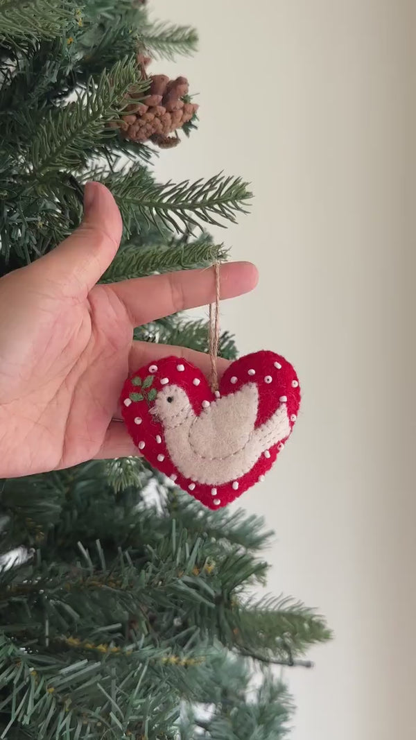 Dove Heart Ornament